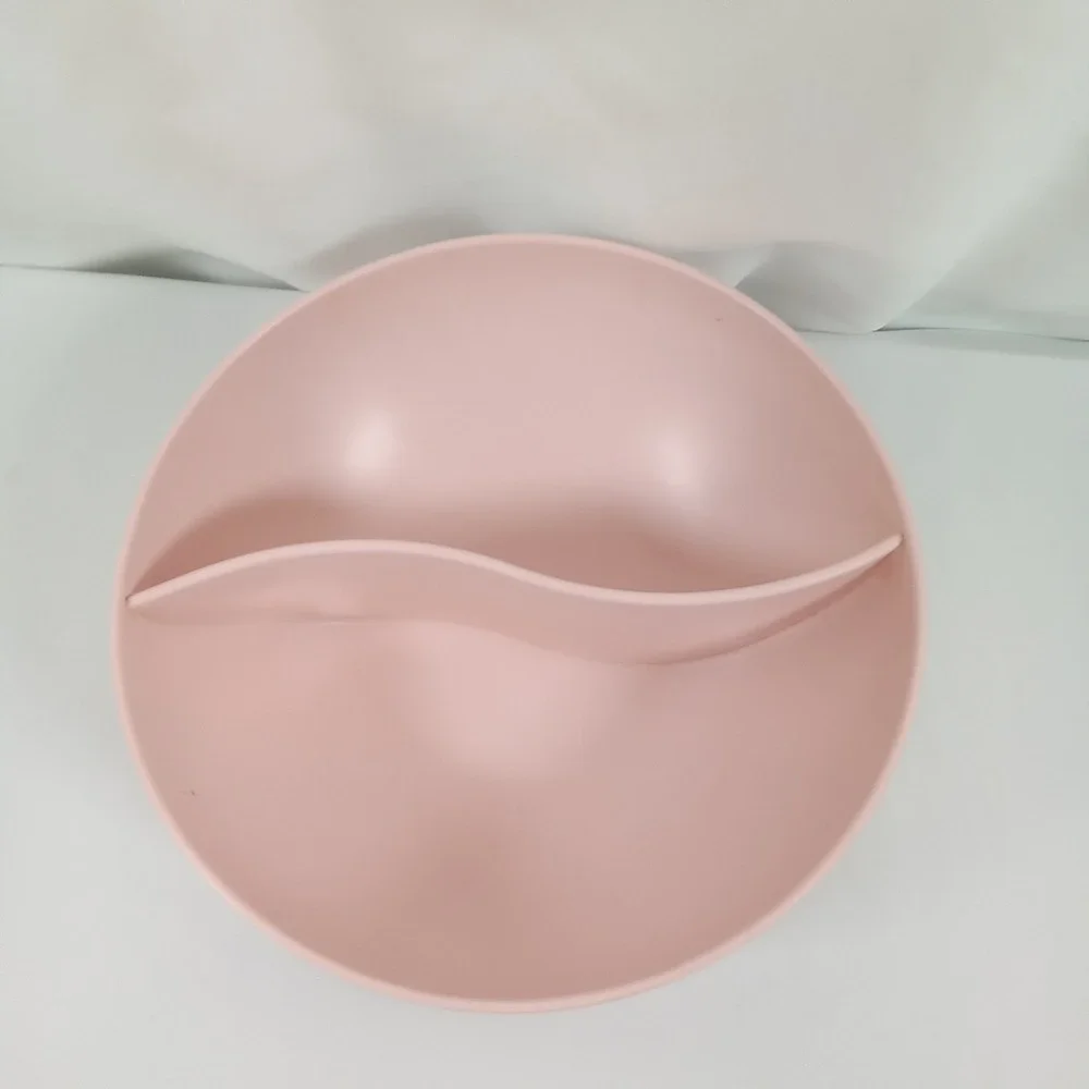 Vintage Stetson Melmac Pink Divided Serving Bowl Mid Century Modern Melamine 8.5